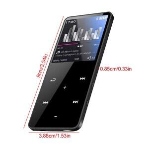 MP4 MP3 플레이어 16GB 충전식 Hi Fi 음악 소음 감소 휴대용 오디오 어댑터