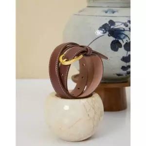 [NS홈쇼핑]JABE5F111 질스튜어트 [벨트BEST]브라운 스티치장식 소가죽 여성벨트..