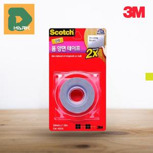 3M 접착 자국안남는 양면폼테이프 24mm 부착 차량용 자국없는 소품 보안 포스터 포장 산업용 주방 폼양면