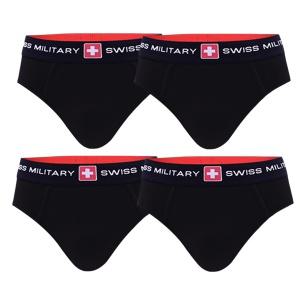 스위스밀리터리 남자팬티 삼각 브리프 속옷 /블랙 (4장)