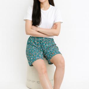 모든GO 꽃주름 반바지 여름팬츠 빅사이즈 고무줄 플리츠 엄마옷 시원한 밴딩