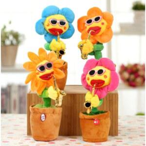 블루투스 춤추는 해바라기 인형 스피커 충전 말하는 색소폰 화분 장식인형 꽃인형 움직이는