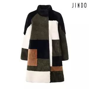 [진도모피][최초가 4,200,000원]진도 오리지널 컬러콤비 램 하프코트 (JBHQ01)