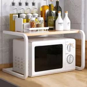 리브앤 2단 전자레인지 선반(C타입) (내추럴+화이트)/선반/렌지대/수납/전자렌지/수납장/거치대/다이