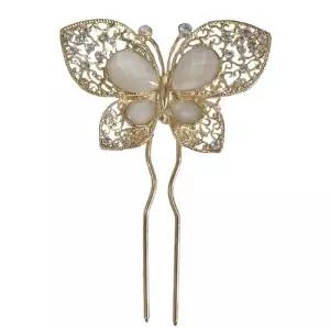 [보리보리/예가한복]예가한복 성인 뒤꽂이 나비큐빅 아이보리