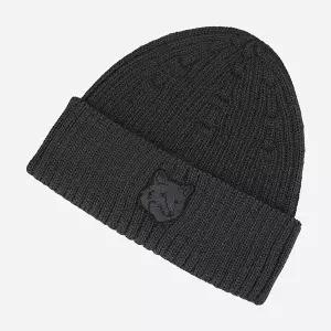 [메종키츠네]5F MM06111KT1022 P180 폭스 헤드 골지 비니 차콜