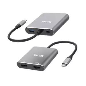 USB C타입 to 4K 듀얼 HDMI 확장기 분배기 멀티 PD3.0 충전 노트북 모니터 연결 컨버터 젠더 미러링 어댑터