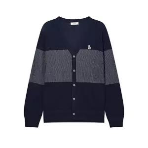 [헤지스남성]헤지스 남성 네이비 패턴배색 면혼방 가디건  (HZSW4D951N2)