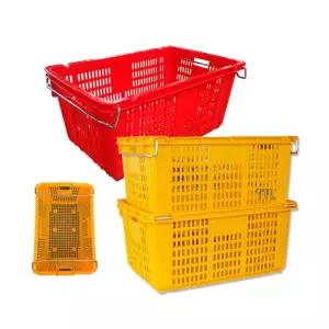 특대 대형 플라스틱 운반상자 노란 농산물 바구니 5개/운반박스/창고/현장/보관상자/운반/보관/수납/정리