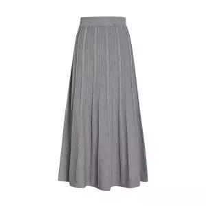 [JJ지고트](대전신세계)니트 골지 주름 플레어 롱 스커트 GRAN1SK151