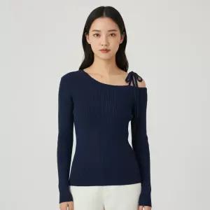 리본끈 어깨 반트임 니트 AQ4KHA41