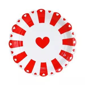 하트 파티 접시/반찬/원형/일회용/부페/칼라/기념/뷔페/피자/다과/과일/디저트/안주/브런치/디져트