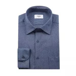 갤러리아 (긴소매 일반핏) 밑단일자, 따뜻한 기모 트윌 핀스트라이프 셔츠 R