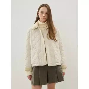 [올리브데올리브](신세계 사우스시티)코듀로이 카라배색 다이아 퀼팅 패딩점퍼 OP5WMA14