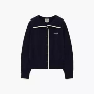 마리떼프랑소와자켓 TQK MFG44FCD304NVY MOUVEMENT W SAILOR COLLAR KNIT CARDIGAN navy