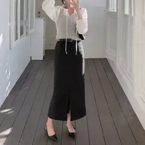 [제작/빅사이즈]이블렛 포니에 히든밴딩 트임 롱스커트 제이스타일