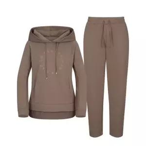 데니스골프 25FW신상 여성 밍크기모 레터링 후드티 + 와이드밴딩팬츠 2종세트