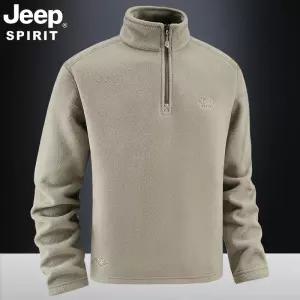 JEEP SPIRIT 남성 반집업 플리스 맨투맨 티셔츠