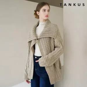 [롯데백화점]탱커스 와이드 카라 울 니트 가디건 (TX4CD032L0)