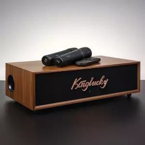 싱플렉스 가정용 노래방기계 노래 반주기 블루투스 AI음성인식 홈시어터 우드 스피커