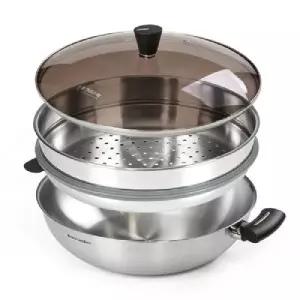 [키친아트] 레트로 쿠커 인덕션 스텐 궁중 찜냄비 찜솥 찜기 30cm