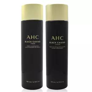AHC 블랙캐비어 토너 140ml+로션 140ml /미백 주름개선 슈퍼푸드 캐비어 케어
