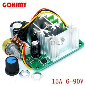 DC 전동 속도 레귤레이터 12V 24V 36V 48V 6-90V 고전력 드라이브 모듈 PWM 컨트롤러 10A/15A/20A 전류