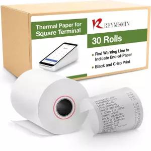 사각 터미널용 열 영수증 용지 롤 u2013 BPA 프리 부드러운 인쇄 오래 지속되는 신용카드 기계 용지(30롤)