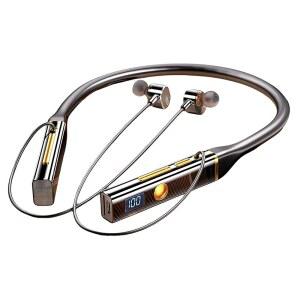 [미국배송] 목 주위에 KSHTTKY 넥밴드 무선 이어버드 블루투스 V5.4 헤드폰 4드라이버 스테레오 사운드 100시간 플레이타임 스포츠 피트니스 야외 및 업무용 마이크 포함 인이어(블랙)