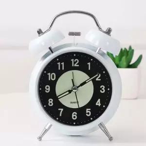 축광 야광 해머벨 탁상시계(화이트) 무소음 알람시계 탁상시계 해머벨 야광시계 무소음시계 알람시계