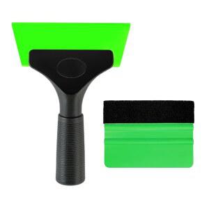 Yourkar 2 PCS 윈도우 틴트 키트 도구 자동차 스퀴지 워터 와이퍼 키트에는 플라스틱 스퀴지와 펠트 범용 액세서리 녹색 가 포함되어 있습니다