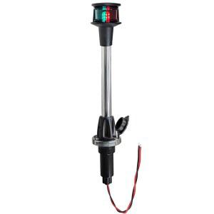 보트용 팩트레이드 마린 보우 라이트 LED - 탈착식 베이스가 있는 빨간색 및 녹색 보트 내비게이션 12인치 스트레이트 폴 카약 폰툰 소형 선박용 해양 액세서리 1NM