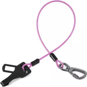 미아오추 3-in-1 반려견 안전벨트 하네스 튼튼한 버클 및 클립이 있는 씹힘 방지 강철 케이블 목줄 소형