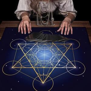 VIKAMA 메타트론 심볼 스타리 타로 테이블보 제단 천 이교도 위칸 오라클 패드 갤럭시 호환 리딩