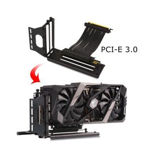 실버 블랙 수직 GPU 그래픽 비디오 카드 홀더 지원 브래킷 키트 PCIe 3.0 X16 라이저 케이블 연장 코드 PCI