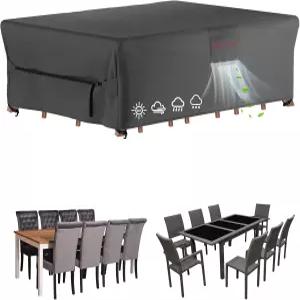 벨웨이 파티오 가구 커버 방수 - 방풍 버클이 있는 헤비 듀티 500D 업그레이드 찢어짐 방지 야외 소파 세트