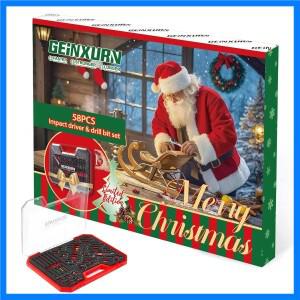 크리스마스 박스에 담긴 게인스턴 58피스 공구 세트 (임팩트 비트 미니 렌치 스텝 드릴 및 소켓 어댑터 비