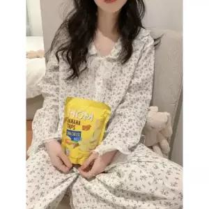 띠엔다 커플 잠옷세트 실내복 공주풍 이중사 나팔 소매 잔꽃무늬 파자마 긴팔 바지 ADOR1