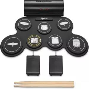 포고랩 전자 드럼 세트 무선 기능이 있는 7개의 패드 롤업 전기 내장 스피커가 휴대용 충전식 미디 키트