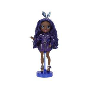 레인보우 하이 크리스탈 베일리 u2013 인디고(다크 퍼플) 패션 인형, 믹스 앤 매치할 수 있는 2가지 의상과 인형 액세서리, 6~12세 어린이를 위한 훌륭한 선물 및 장난감