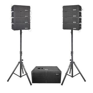 프로렉 콘서트 세트 6000W P.M.P.O 스테레오 / Mono DJ 파워 PA 스피커 시스템 콤보 듀얼 4 u2019 라인 어레이 및 12인치 액티브 서브우퍼(블루투스 포함), 콘서트에 적합한 DSP, 대형 라이브