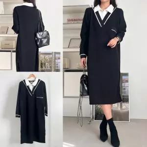 [하프클럽/]화이트셔츠레이어원피스 512V927S 빅사이즈 여성의류