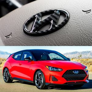 현대 벨로스터 리얼카본 엠블럼 핸들 혼캡 핸들캡 스티커 로고 튜닝 엠볼 자동차용품 차량용