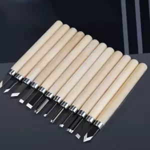 고무조각칼 나무 우드 다양한종류 원목손잡이 목재조각도구 12종 세트 (WFJ73ZR)