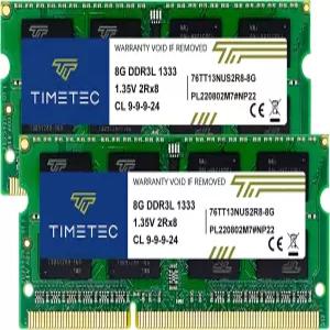 타임텍 16GB KIT(2x8GB) DDR3 DDR3L 1333MHz PC3-10600 비-ECC 언버퍼링 1.5V 1.35V CL9 2Rx8 듀얼 랭크