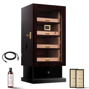 액세서리 서랍, 크리스탈 , 전기 용 USB 케이블, 잠금 및 키, 스페인 시더 안감이 있는 200-250 시가용 우드로닉 시가 캐비닛 홈 상업용 디스플레이