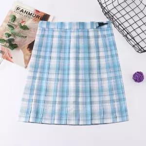 하와이안블루 체크패턴 교복치마(기장선택) 교복