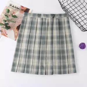 그린 옐로우체크 교복치마(기장선택) 교복 학생복