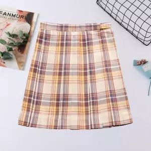 옐로우오렌지 체크패턴 교복치마(기장선택) 교복