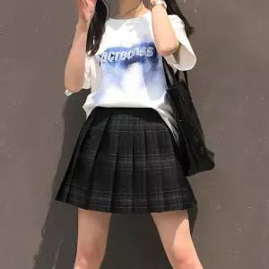 블랙그레이 체크 교복치마 교복 학생복 (기장선택)